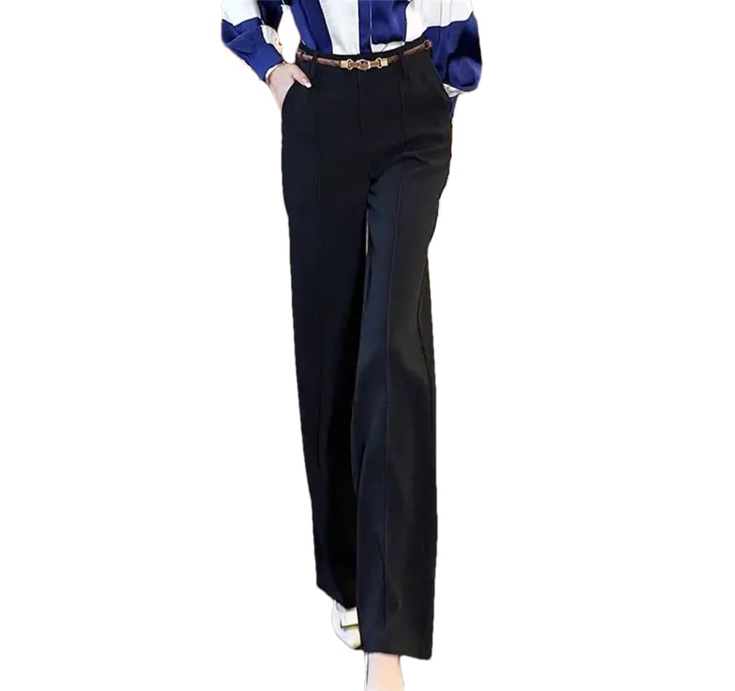 Womens Baggy High Waisted Straight Suit Pants Business Casual Office Work Wide Leg Trousers