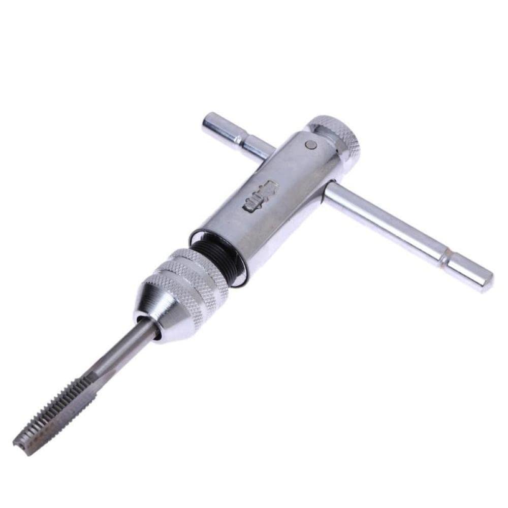 Juego de 5 machos de roscar métricos, Brocas, Herramientas manuales, M3-M8, Punta Espiral, machos de roscar y terrajas, Llave para machos de roscar de Madera y Metal.