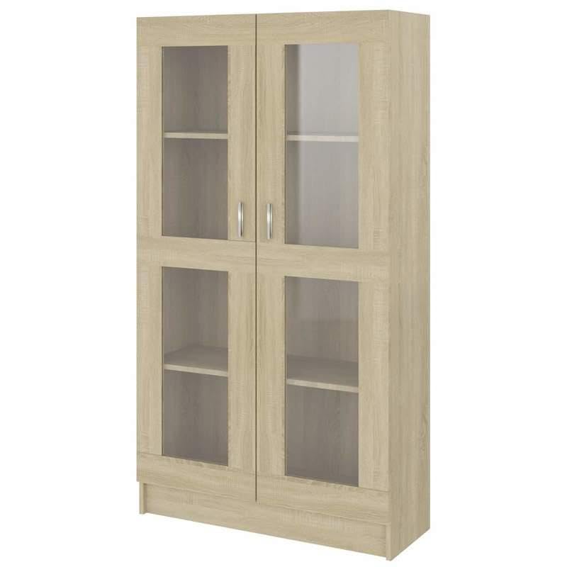 Eleganz Vitrina de roble Sonoma de madera con...