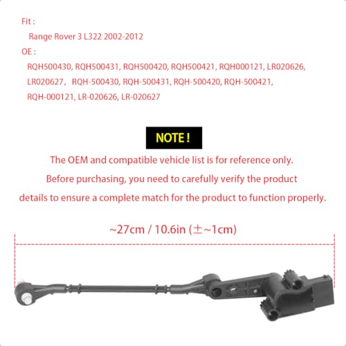 LoreenCar LR020626 LR020627 Vorderachse Rachse Links rechtsLuftfahrwerksniveausensor Mit Halterung Luftfederungsniveau Niveauregulierung Für LAND ROVER Range Rover III (L322) (03.2002-12.2012)