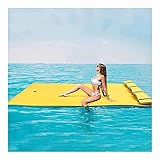 【Disfrute de la diversión en el agua】: nuestra alfombra de agua flotante es perfecta para entretenerse y relajarse en parques acuáticos, lagos, playas y el mar. Es el mejor regalo para que padres, hijos y amigos se diviertan. Puedes usarlo para juegos acuáticos, fiestas, vacaciones.