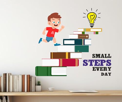 SK Decals BazarEducational Wall Decal, Inspirational Learning Quote, 60x60 cm, Self-Adhesive Kids Room Sticker for School
