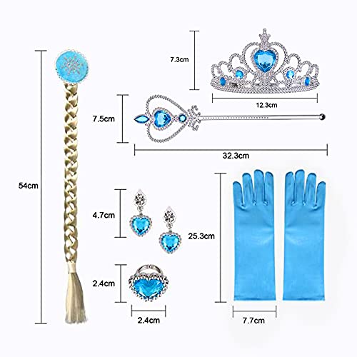 Foierp 60-TAGE-VERSAND Elsa Dress Up For Girls Princess Frozen Princess Dresses For Kids Snow Queen Fancy Costume Halloween Chirstma Cosplay Birthday Party thumb #4