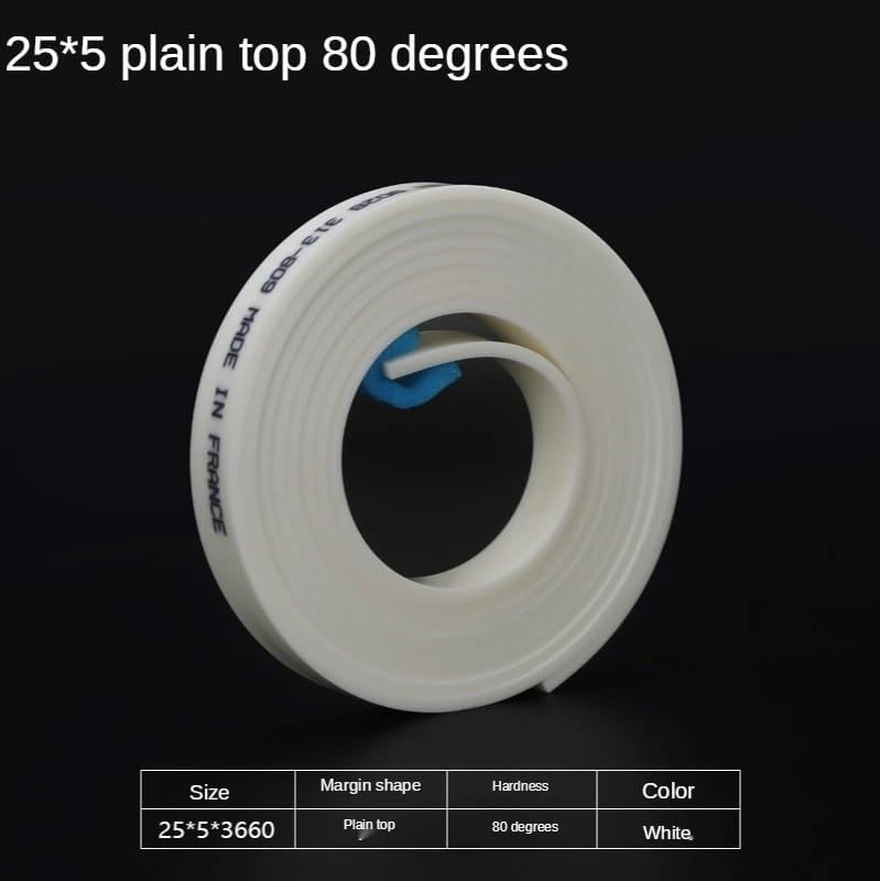 25mm*5mm Flat Silkscreen Squeegee Rubber 60A 65A 75A 80A DIY Silk Screen Printing Ink Scratch Board Tools Squeegee Rubber Blade(80A Plain Top,0.5 Meter)
