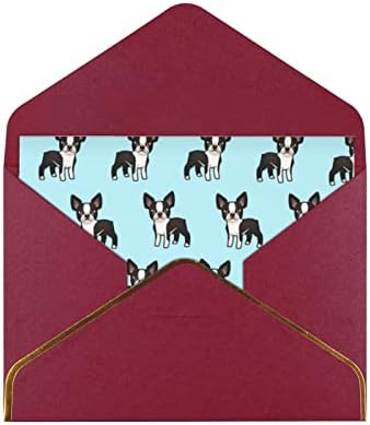 allgobee Greeting Cards Cute-Boston-Terrier-Friend Envelope Blank Cards Cards For All Occasions,Birthday,Thank You,Wedding