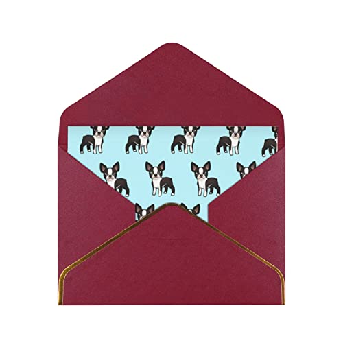 Allgobee Greeting Cards Cute-Boston-Terrier-Friend Envelope Blank Cards Cards For All Occasions,Birthday,Thank You,Wedding #TOP8