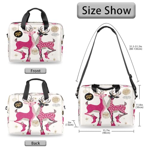 Bolso para portátil de 16 pulg. rosa con ciervo miniatura 6