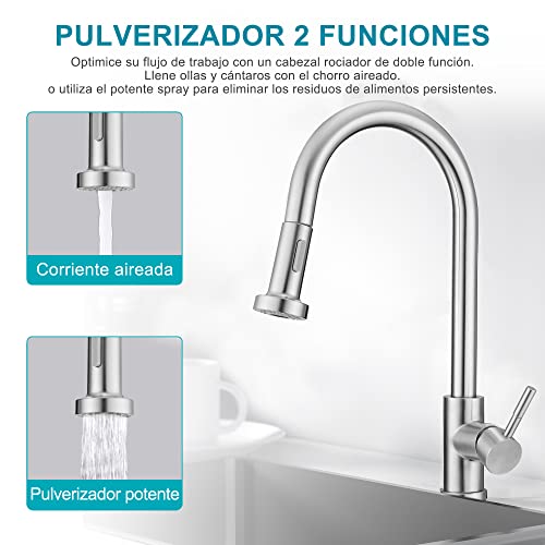 Grifos-Cocina-Fregadero-Rotacion-de-360-Extraible-60-cm-Grifo-Cocina-2-Modos-de-Rociado-2-Controles-de-Temperatura-Del-Agua-con-Dispensador-de-Jabon-Plata
