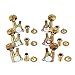 Electric Guitar Tuning Pegs, Gold 6pcs Stable Internal Gear System Guitar Tuning Keys Easy to Install for Replacement (3L 3R)