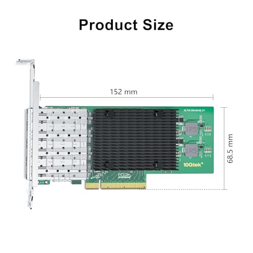 Image of 10Gtek for Intel 82599ES Chip Ethernet Converged Network Adapter X520-DA2 For X710-DA4 (4 x SFP+ ports)