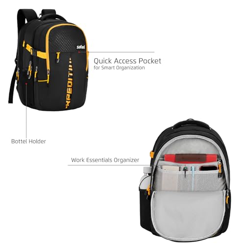 Image of Safari 43L Expandable Laptop Bag with Armor Base, Raincover, 3 Compartments, Compression Straps, Large Size Travel Bag, Ideal For 3-4 Days Staycations, Hiking, Office Bag