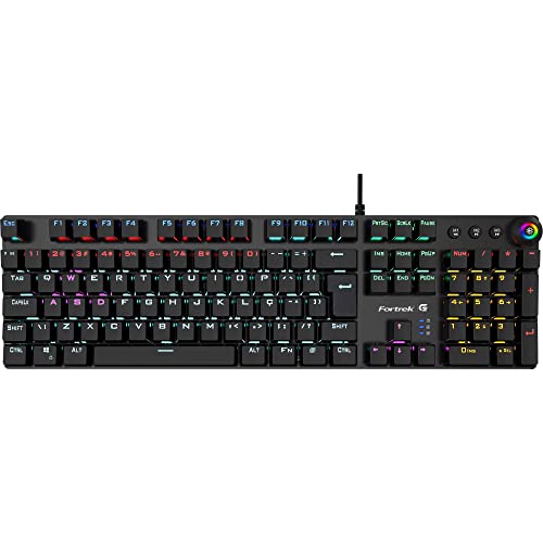 FORTREK Teclado Gamer Mecnico RGB GPRO K7 RAINBOW BLACK EDITION