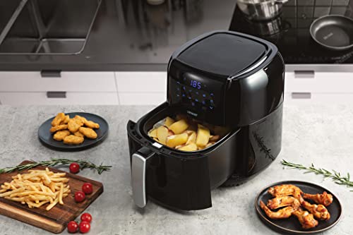 Linsar - Heißluftfritteuse 5,5L - Airfryer mit Timer, Warmhaltefunktion und Touchscreen - Temperatur frei wählbar - Energiesparender & schneller als Backöfen - 1400 Watt (Schwarz) – Bild 3