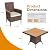 Green4ever Outdoor Patio Table and Chairs Sets with Removable Washable Cushions, Outdoor Patio Furniture Set with Acacia Wood Tabletop, 5-Pieces Outdoor Dining Set for Deck, Garden, Backyard, Brown