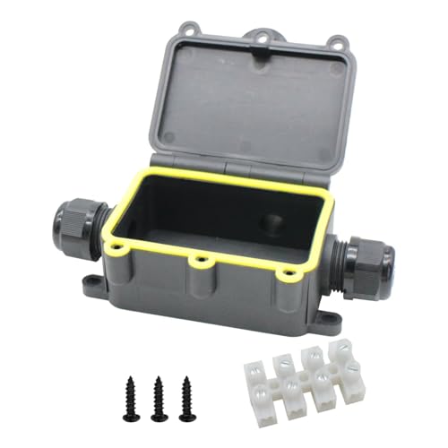MAKERELE Waterproof Junction Box with Terminals and Screw IP68 3 Way Clamshell-Type Underground Electrical Junction Box Bury Waterproof Electrical Splice Box Maximum Inner Diameter 12mm