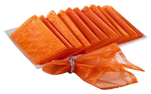 Servilletas de Tela Organza Naranja 20 x 20 Pulgadas Set x12 miniatura 1
