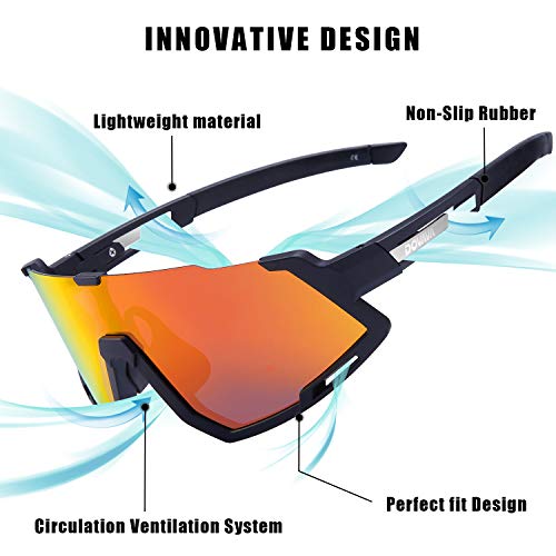 DOVAVA Lunettes de sport pour homme et femme avec 3 verres interchangeables - Image 3
