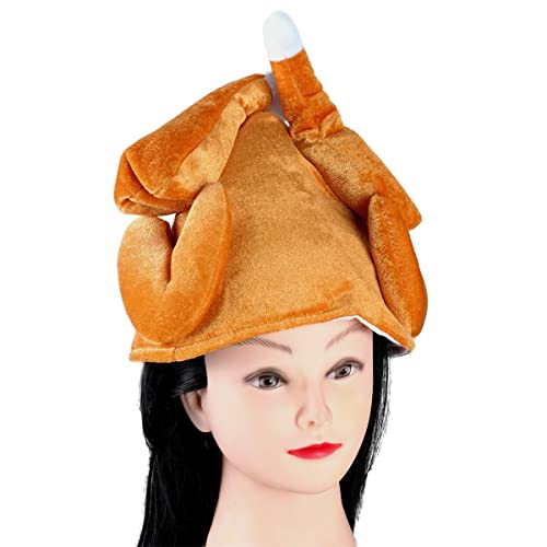 Binaryabc Thanksgiving Plush Turkey Hat,Roasted Turkey Hats,Thanksgiving Day Costume Party Accessory (Brown) #TOP1