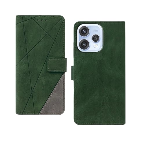Image of amazon basics Oppo Reno 15 5G Flip Cover | Card Pockets Wallet & Stand | Flip Cover for Oppo Reno 15 5G (Green with Grey)