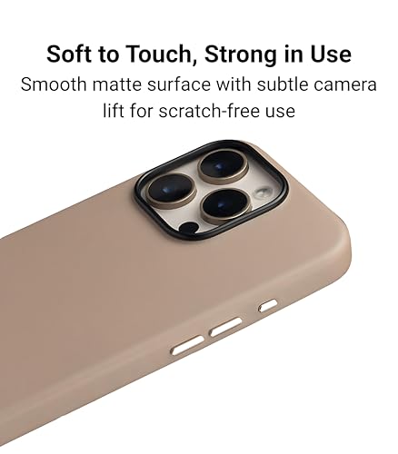 Image of Mag Noble Series Case for iPhone 16 Pro Max Compatible with MagSafe Wireless Charging | Premium Leather Texture | Shockproof Slim Protective Cover | Desert Titanium Edition