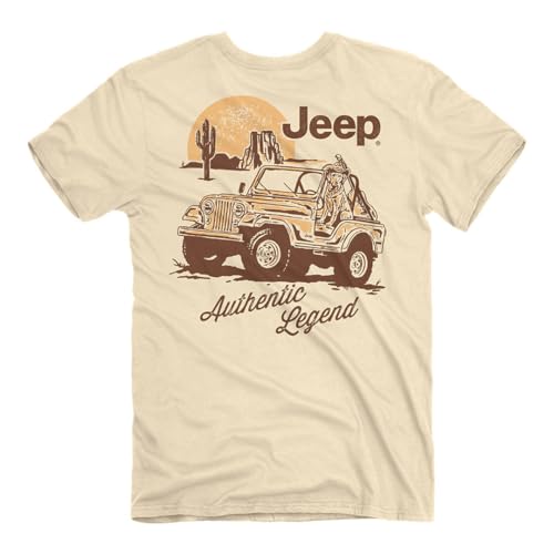 Jeep Authentic Legend T-Shirt Natural | CJ Design | 100% Cotton