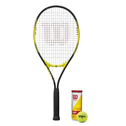 Wilson Energy XL Tennisschläger 2025 schwarz/gelb (& Tennisbälle)