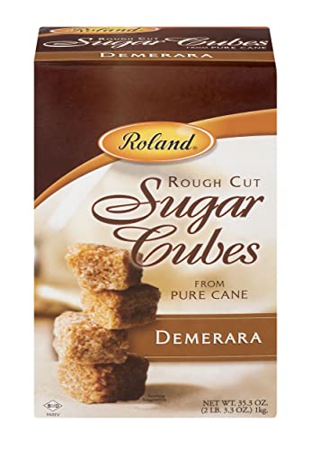 Roland Foods Demerara Rough Cut Brown Sugar Cubes, Sugar in the Raw, 35.2 Oz #1