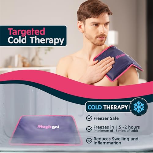 Image of Magic Gel Premium Ice Packs - 2 Pack | 2 Reusable Gel Ice Packs (11.8 inch x 7.8 inch) for Icing Injuries, Pain Relief, Cold Compress for Reducing Swelling | Flexible & Foldable
