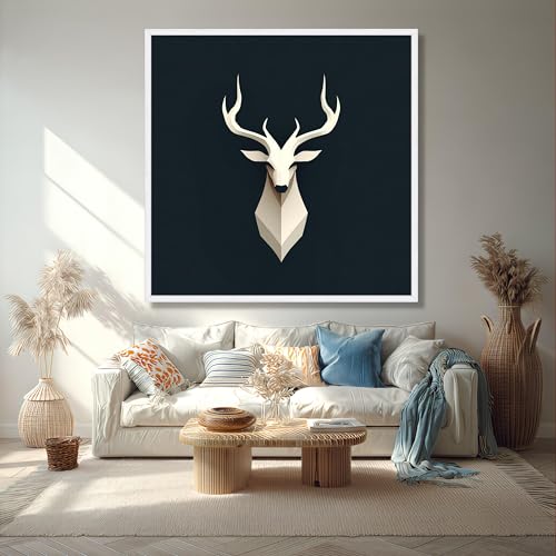 Toile géométrique de cerf abstrait pour créer une ambiance chaleureuse et rustique - 4