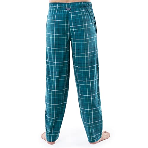 Izod Men's Flannel Fleece Sleep Pant, Turquoise/Aqua Plaid, Medium #TOP1