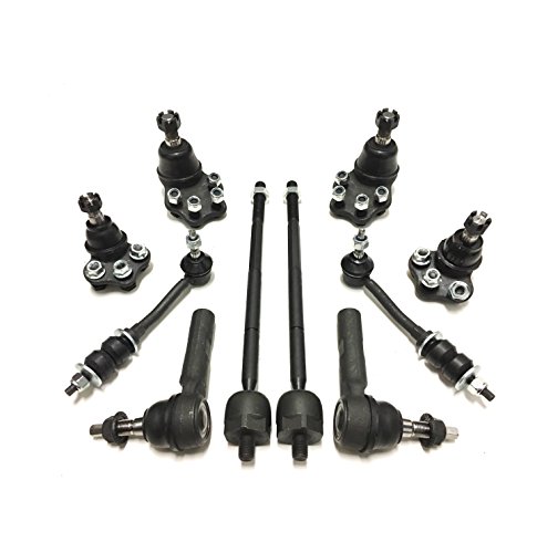 PartsW - 10 Pc Steering Kit for Dodge Dakota 2000-2004 RWD Models/Dodge Durango 2000-2003 RWD Models Inner & Outer Tie Rod Ends Sway Bar End Links Upper & Lower Ball Joints
