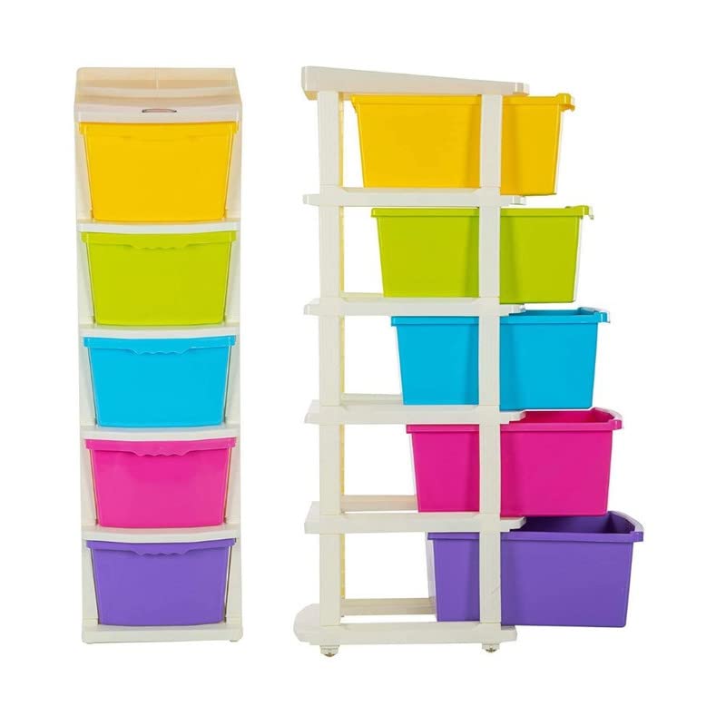 Image of Drumstone Multi-Purpose Modular Drawer Storage System, Multicolour, 5 XL, Rectangular, 3.14 X 3.74 X 11.41 Inches, Plastic