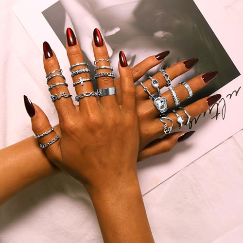 CHICUTIE Gold Knuckle Rings Set For Women Stackable Joint Finger Midi Rings Dainty Cubic Crystal Zirconia Hollow Twist Cute Pack Jewelry Gift4