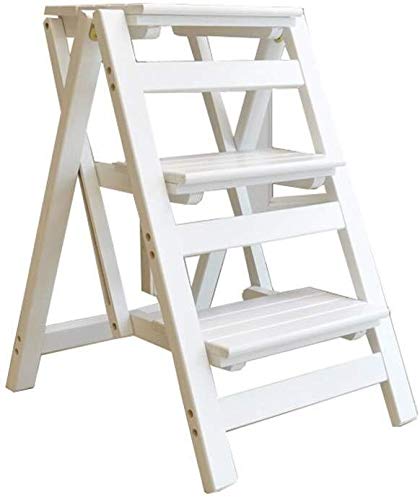 Chaise échelle en bois stable pour adulte : tabouret gain de place