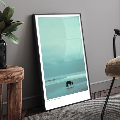 【モノトーン 海の絵】【 モノクロ 白黒 おしゃれ ビーチ ポスター】犬 絵画 風景 景色 写真 絵 人気 高級 インテリアポスター インテリアフォト アートポスター ウォールパネル ウォールデコ アートパネル モダン ポップ 北欧 雑貨 飾り 壁掛け カ
