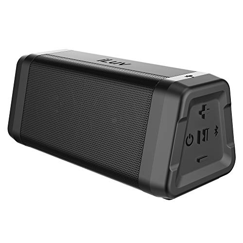 iLuv Aud Mini Plus Compact Rugged Outdoor Wireless Portable Bluetooth Speaker with Hands-Free Call Microphone, IPX5 Waterproof Protection, Long 12 Hour Playtime, Rechargeable Batteries & Aux-In Port