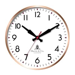 HARRIS & CO. CLOCKMASTERS ( 14 inch Premium Luxury Metal Wall Clock with Glass and Silent Sweep