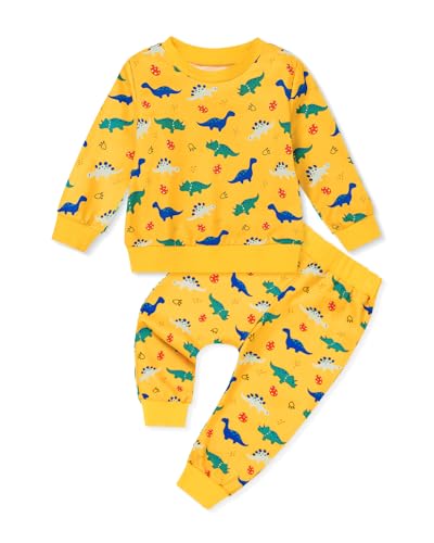 Coco&RARA Toddler Baby Boy Clothes Outfit Long Sleeve Tops+Pants 2PCS Fall Winter Pullover Sweatshirts Sets 1-5T