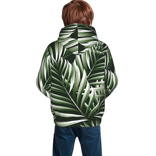 Tropical Palm Leaves1 Kid Hoodies Boys Sweatshirts Girls Pullover with Pocket4