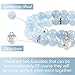 Aquamarine Bracelet+Necklace Sets, 8MM Healing Crystal Bracelets for Women,Bring Positive Energy, Balance Emotion,Anti Anxiety Stress Relief, Stretchable Bracelet,Love Pendant Necklace with A Card