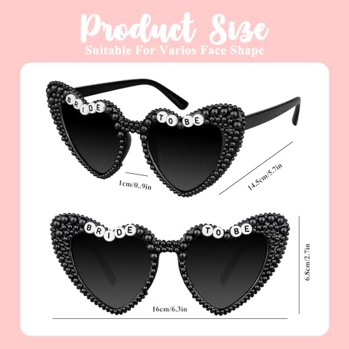 JUSTOTRY Bride Sunglasses for Bachelorette Party - Black Bride or Die Glasses Engagement Favors Bridal Shower Accessory Till Death Do Us Party Bachelorette Decorations3
