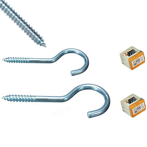 Preisvergleich Produktbild Ringschraube Schraubösen Hakenschrauben Stahl verzinkt - Stabile Schraubhaken Wandhaken in 3 verschiedenen Größen (15 Stück 9 cm)
