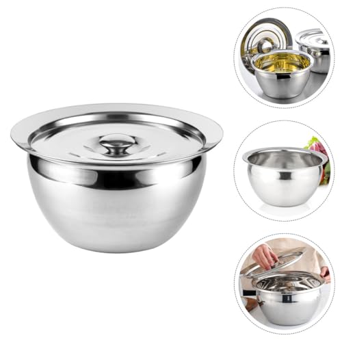 Tazón de cocina acero inoxidable 10 pulgadas con tapa miniatura 4