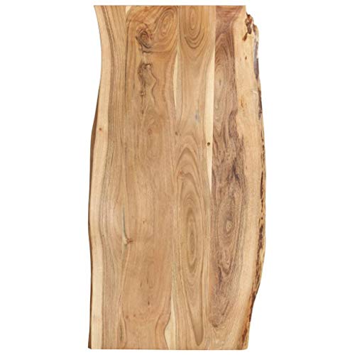Preisvergleich Produktbild vidaXL Akazienholz Massiv Tischplatte Küche Esstischplatte Massivholzplatte Holzplatte Arbeitsplatte für Esstisch Küchentisch Baumkante 120x60x2,5cm