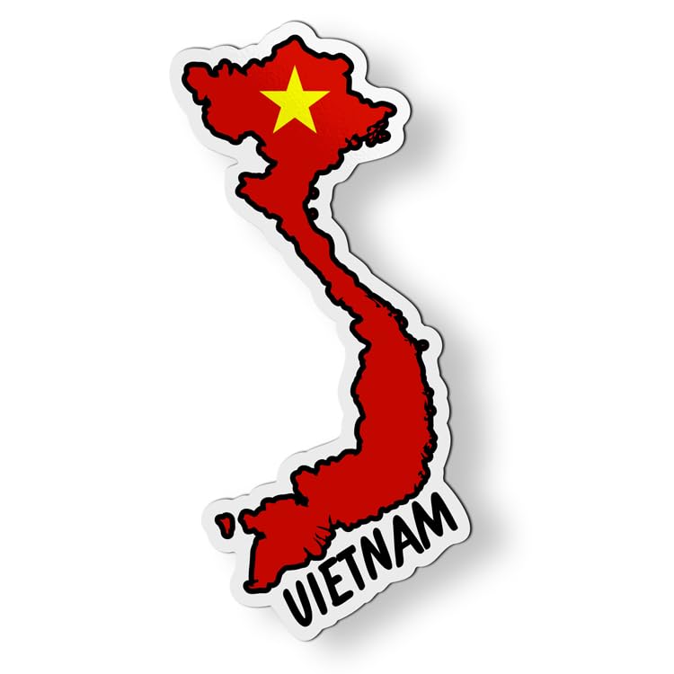 Imán decorativo Vietnam con bandera 4.5 pulgadas miniatura 1