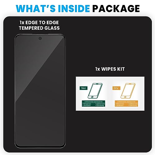 Image of FIRST MART Tempered Glass for Poco M6 Pro, Redmi 13 Prime Edition & Redmi 12, 9H Full-Glue Screen Protector, 3D Edge-to-Edge, HD Clear, Oleophobic, Case-Friendly, Black, Pack of 1