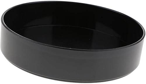 Miniatura 7 de Plástico redondo Ikebana Suiban jarrón olla bonsái flor contenedor, negro 13.0 in