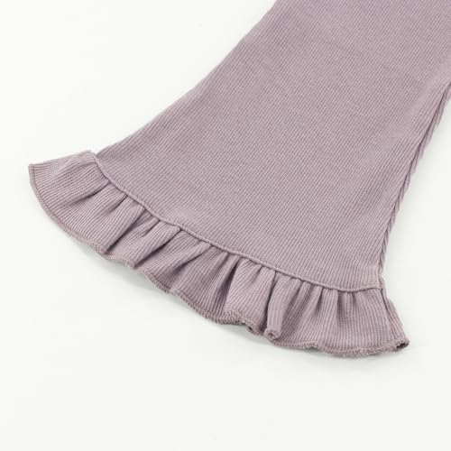 Girls Bell Bottoms Elastic Waist Casual Flare Pants Cotton Toddler Leggings 2-7 Years4