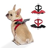 FURRYUMI Bat Wings Dog Vest Harness, Halloween Costume for Dogs and Cats, No Pull Adjustable Microfiber Vegan Leather Harness for Small Medium Large Dogs,Halloween Party Dress Up Accessories for Dog