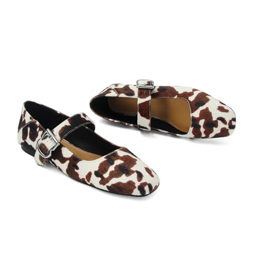 Image of DOEYG Mesh Ballet Flats for Women Buckle Strap Comfy Casual Office Fishnet Ballerina Flat Shoes